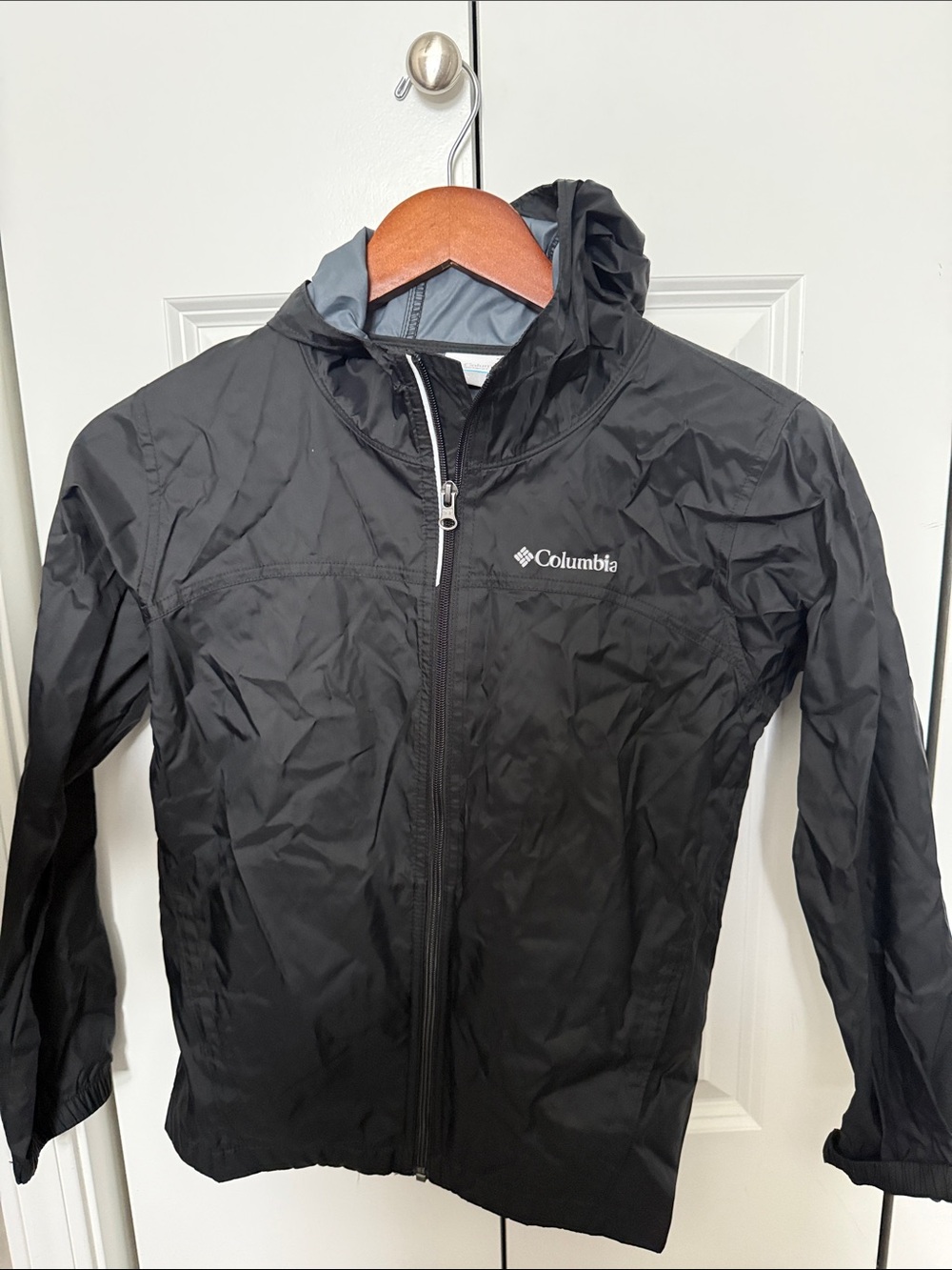 Columbia Black Hooded Lightweight Rain Shell